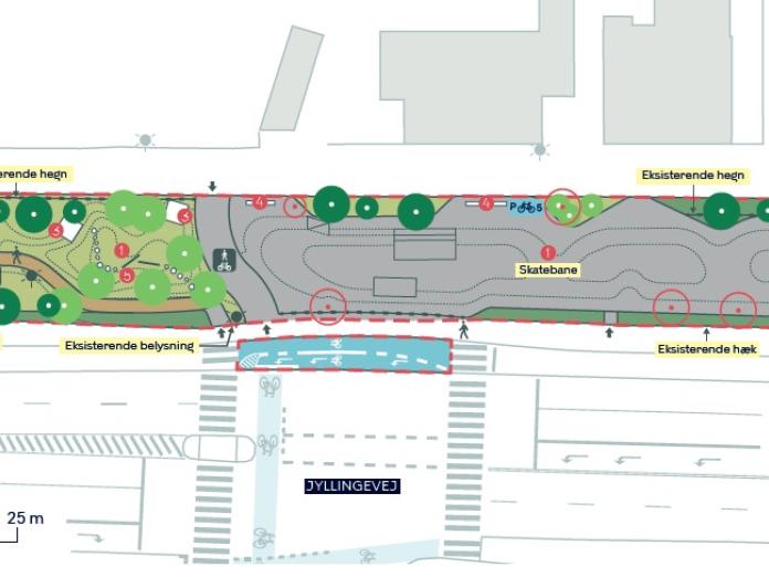 Tegning af skatebanen