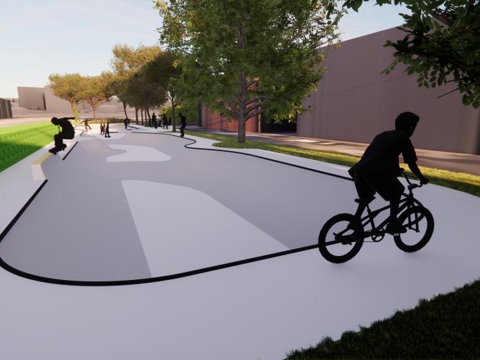 Visualisering af skatebanen på Jyllingevej
